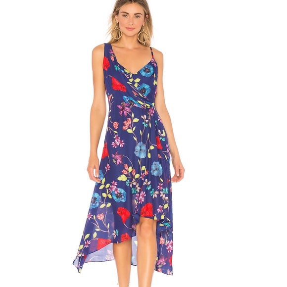 Parker Pippy Valencia Eclipse royal blue vibrant floral dress Womens Size 4 NWT - Picture 1 of 6